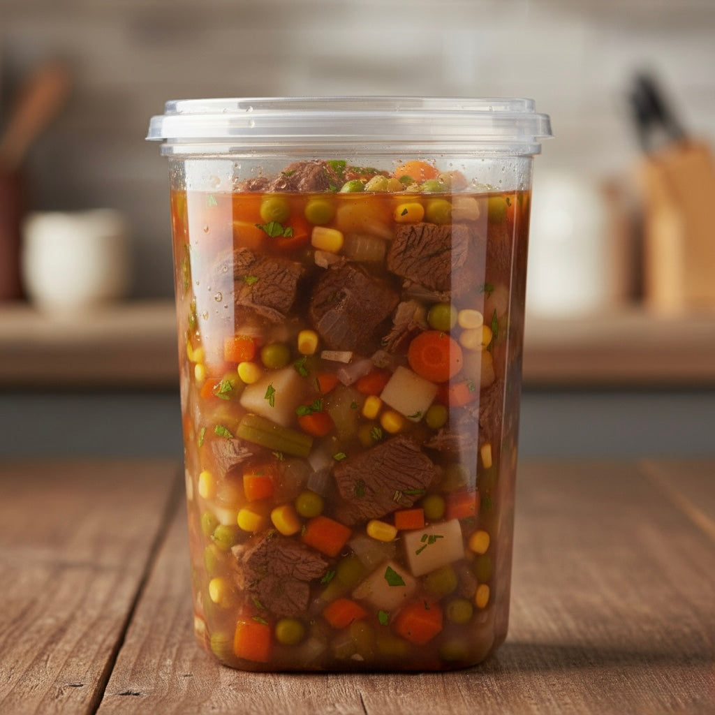 Hearty Beef & Veggie Soup with Grilled Cheese Sandwich | Comfort Food Combo