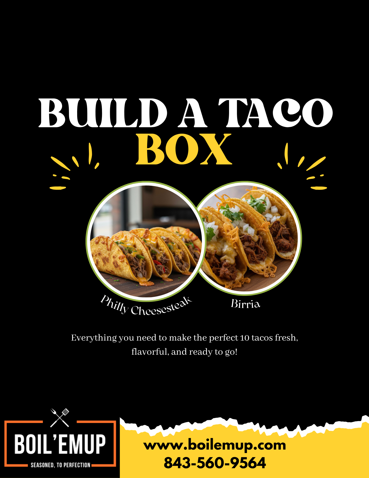 Build a Taco Box – Philly or Birria Tacos | 10 Tacos | All Ingredients Included + Free Shipping
